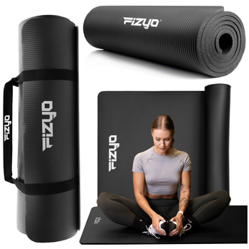 Mata do jogi FIZYO Czarna NBR 60 x 1,5 x 190 cm